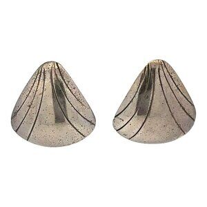 Estate Sterling Silver Triangle Shaped Pierced Post Earrings! 31